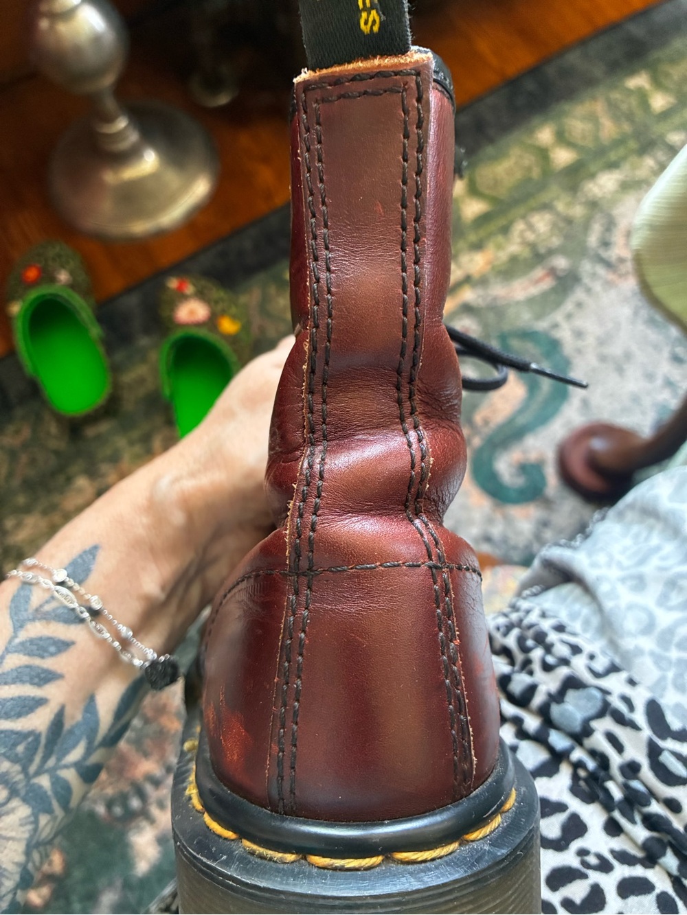 Dr. Martens Oxblood Leather 8-Eye Lace-Up Combat Boots - Picture 10 of 14